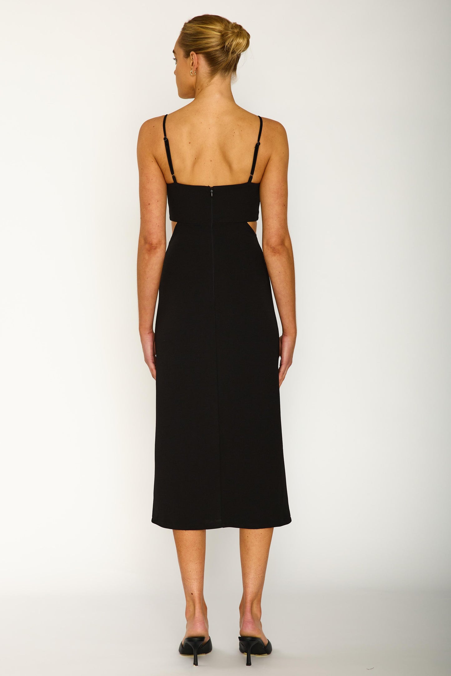 Rowena Midi Black Dress