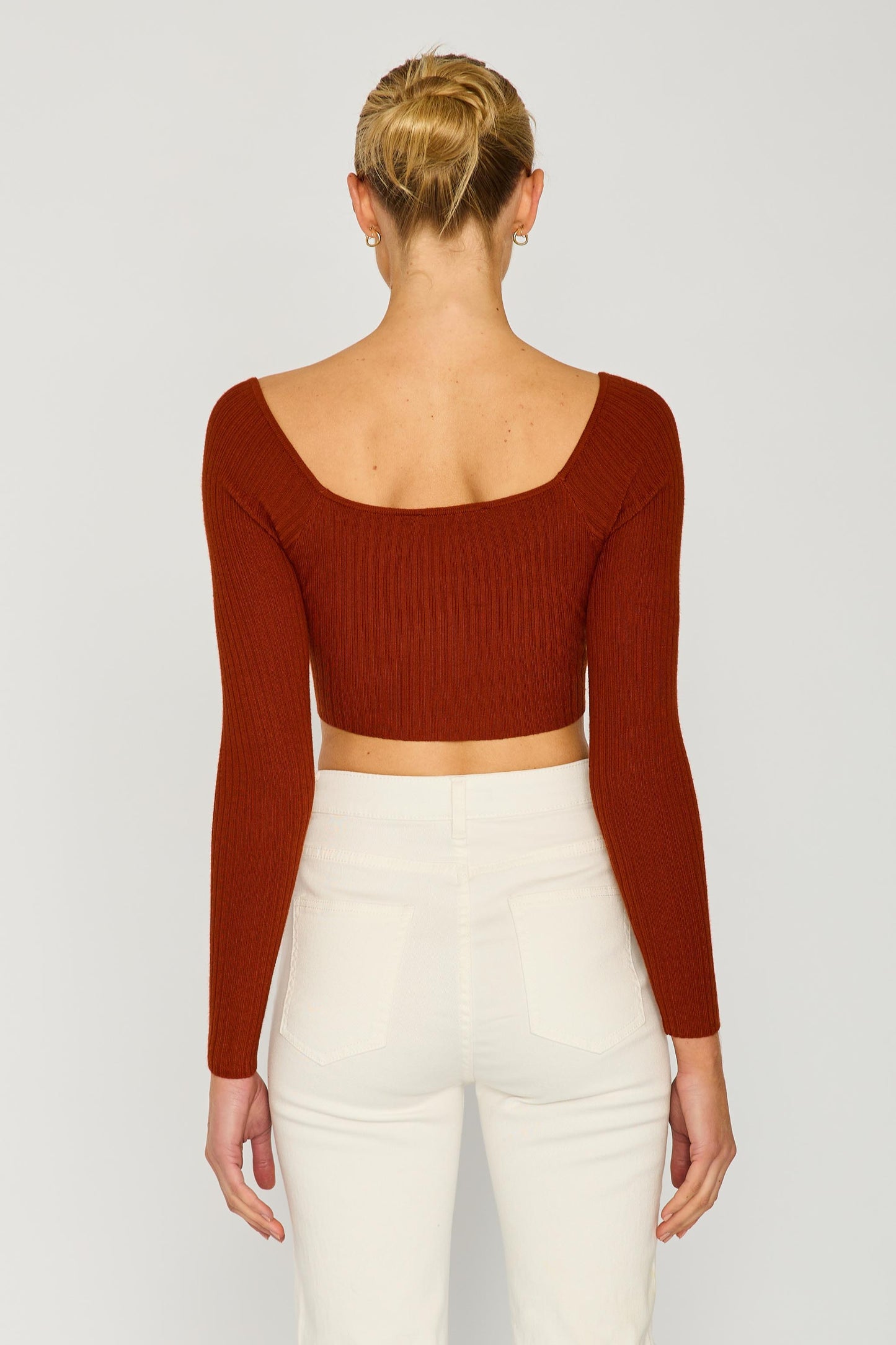 Taylor Crop Knitted Top - Caramel
