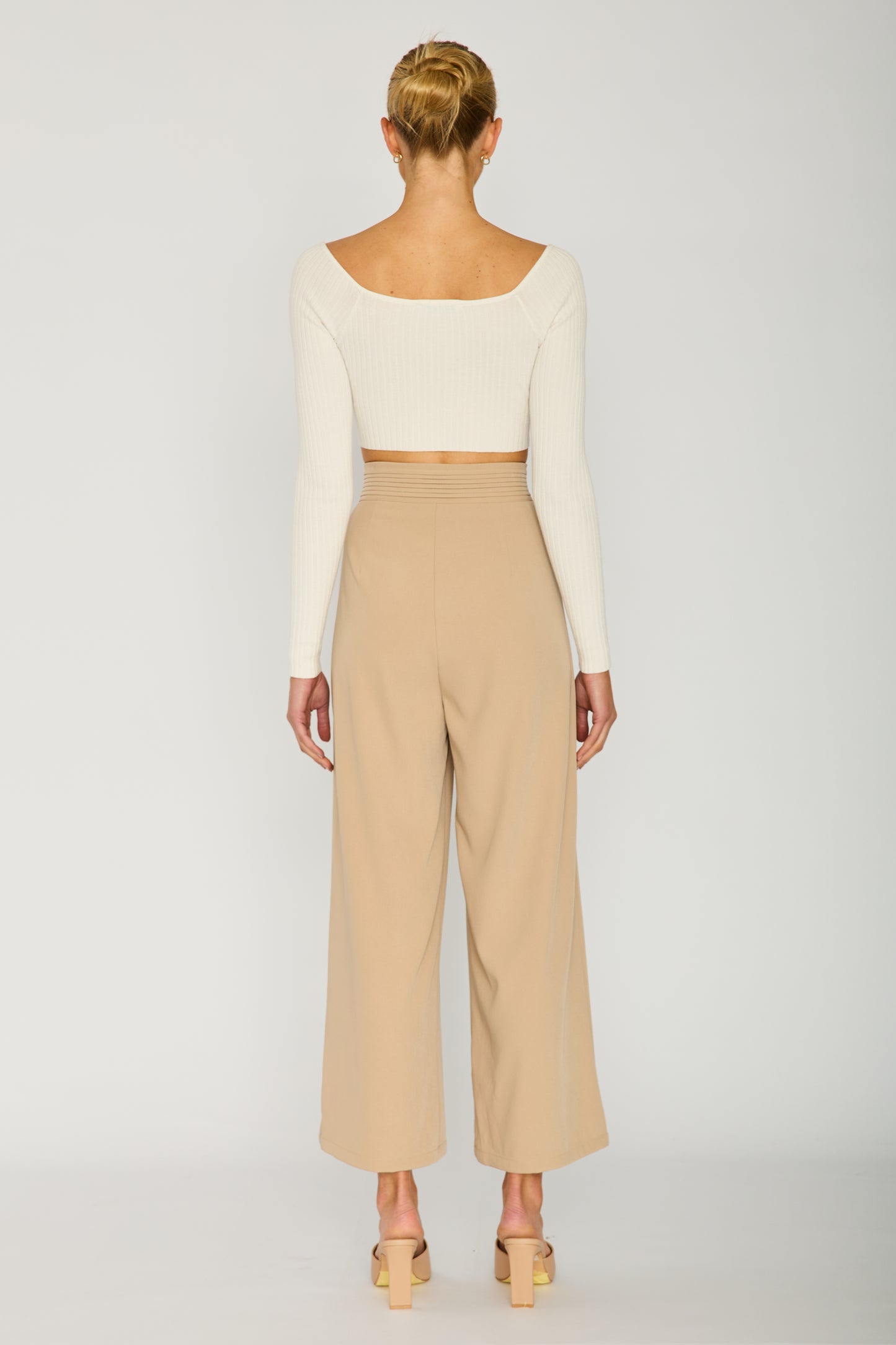 Taylor Crop Knitted Top - White