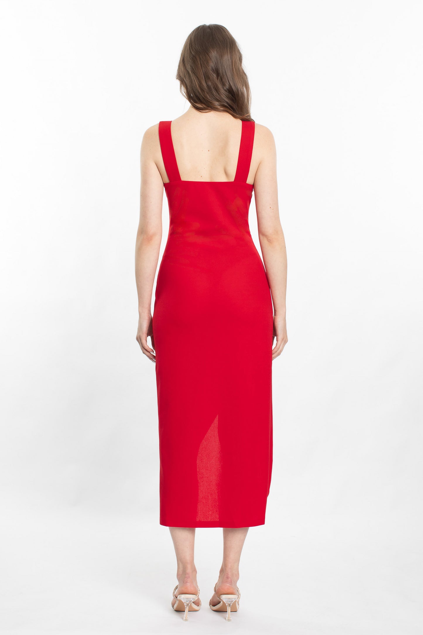 Rowan Wrap Midi Dress - Red