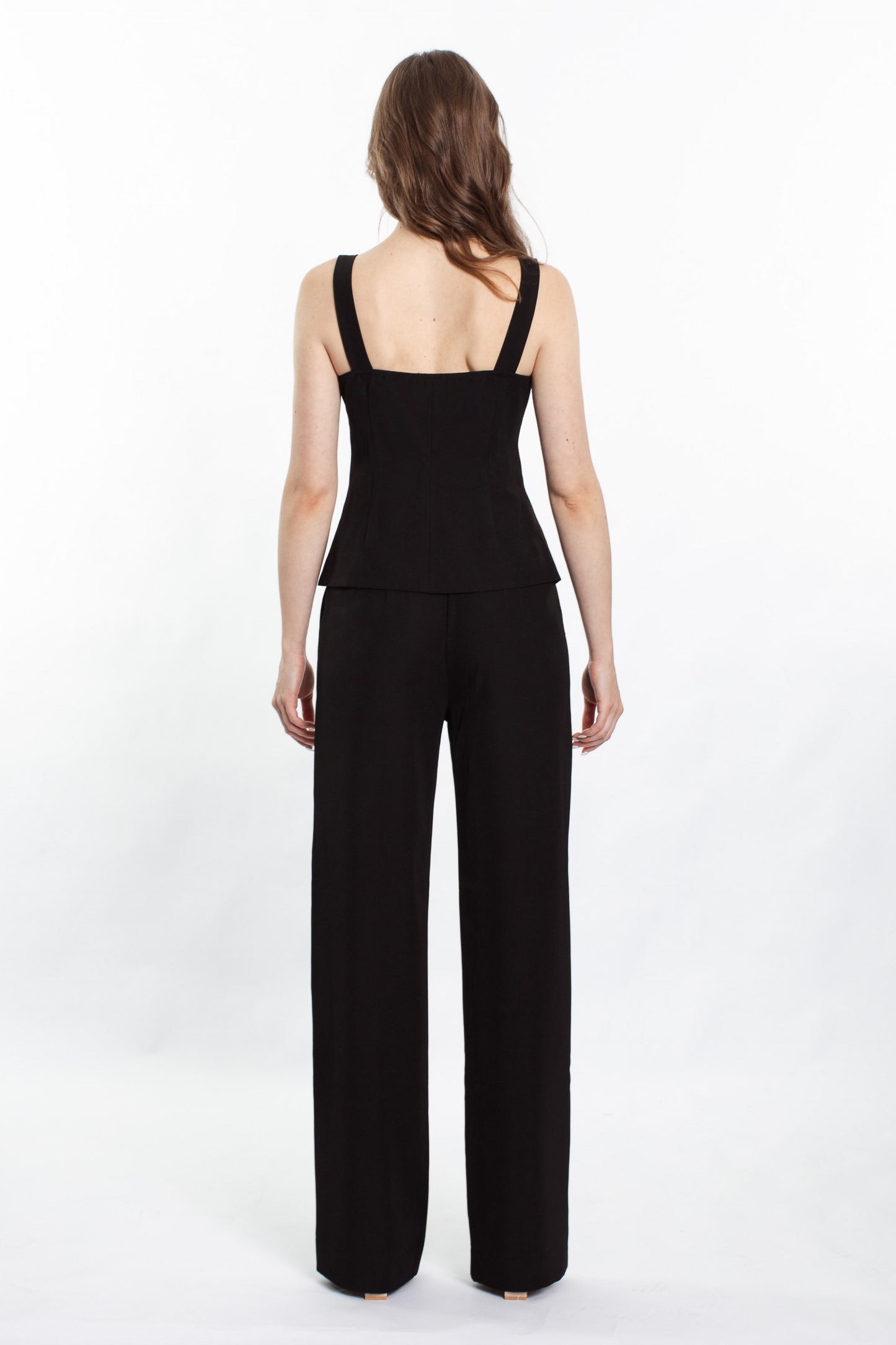 Artemis Button Singlet Suit Set - Black