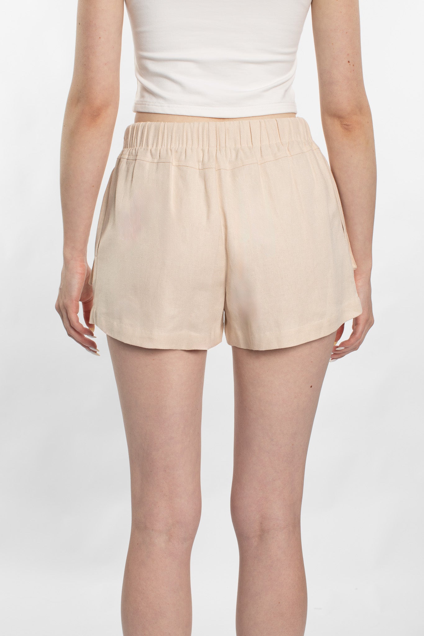 Holly Front Tie Shorts - Ivory