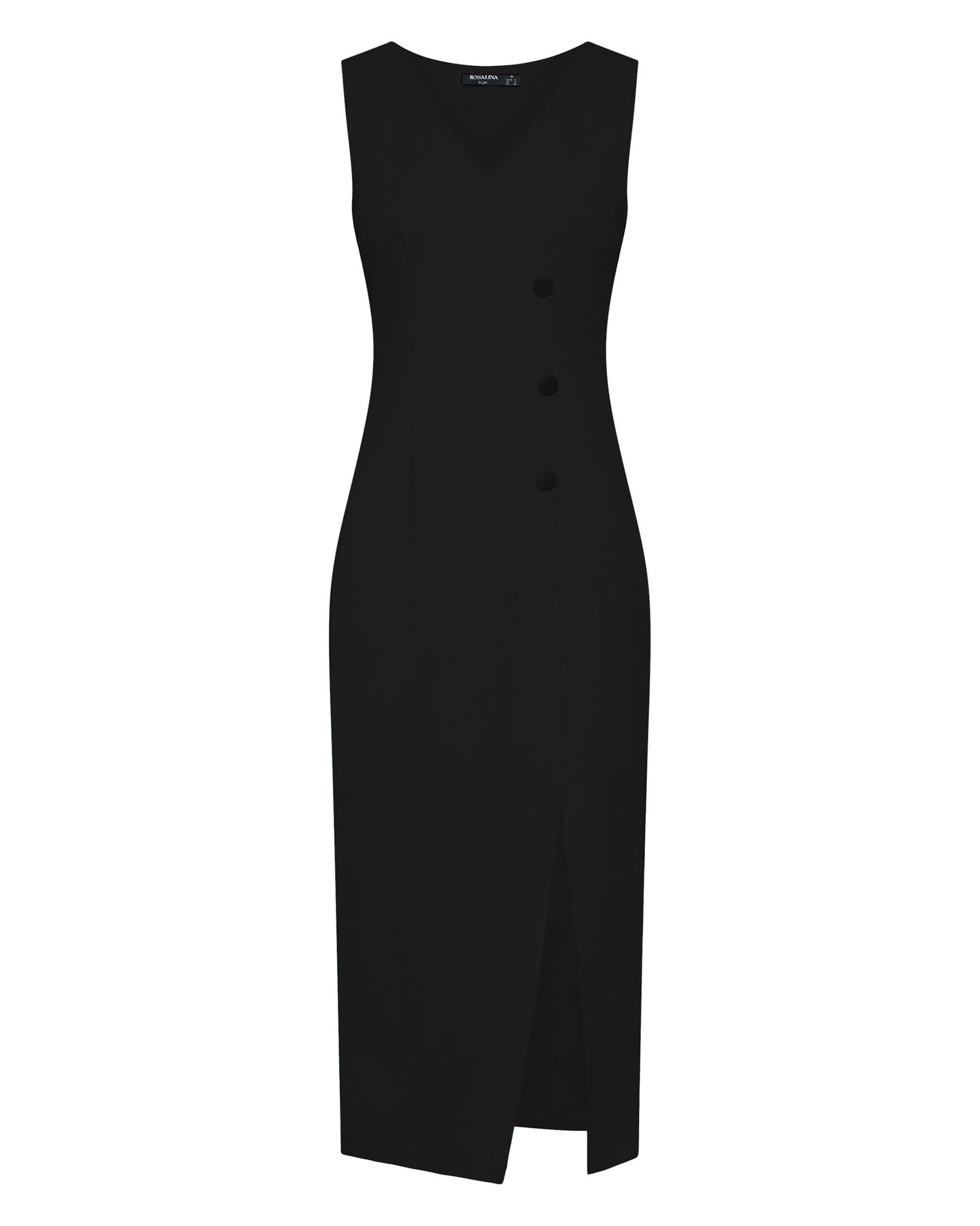 Faye Button Dress - Black