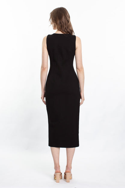 Faye Button Dress - Black